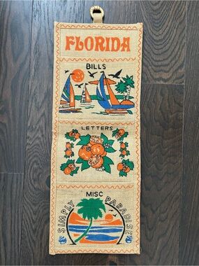 Florida state Wall organizer mail holder Jute